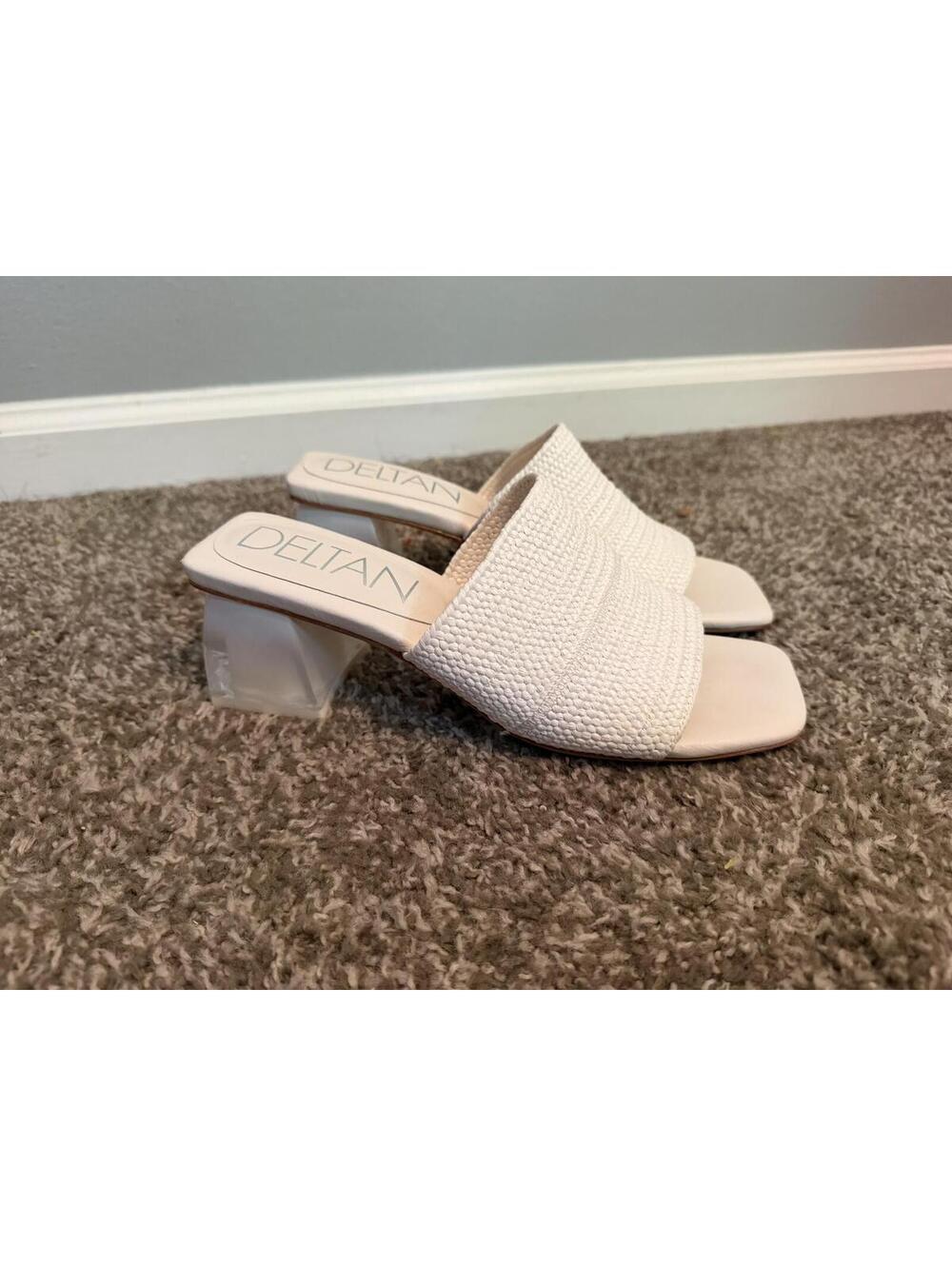 Deltan Leather Cream Slide Sandal Women’s 9.5